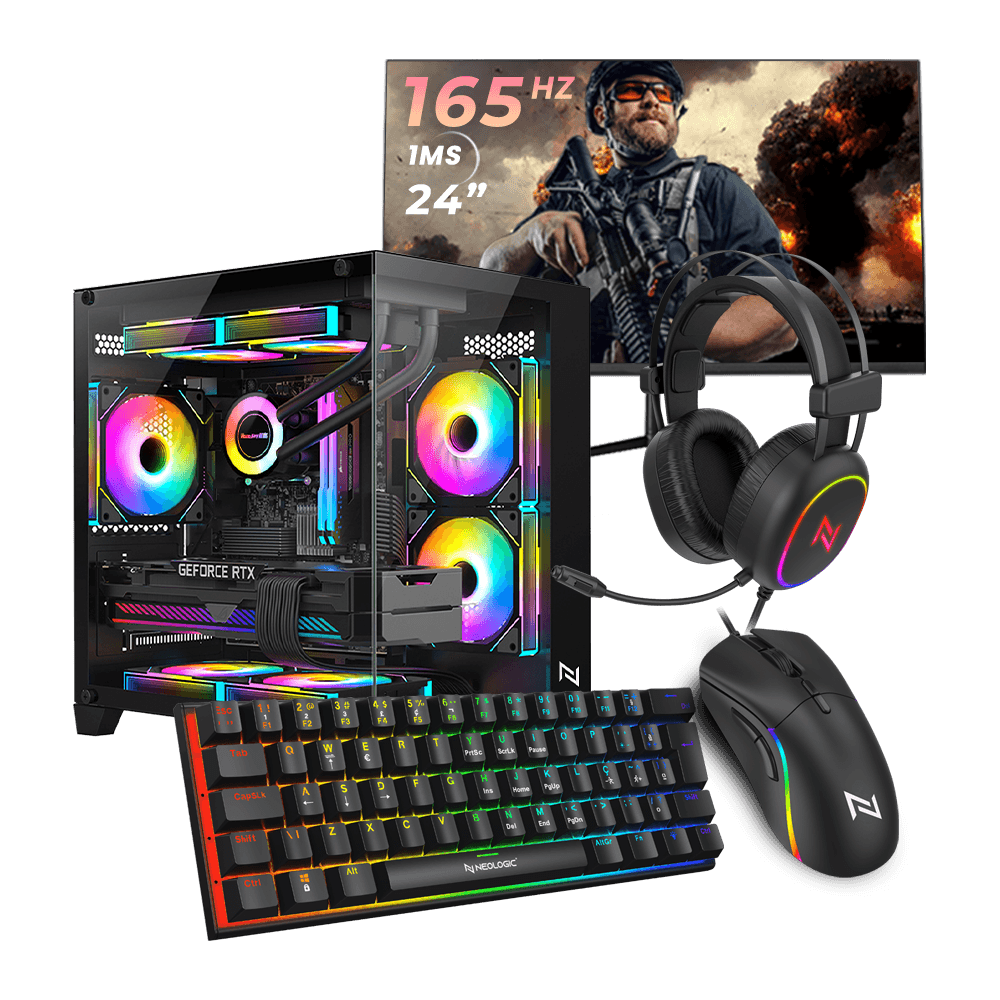 Pc Gamer Full Black Ryzen 5 5600GT, 16GB 3200Mhz, (Radeon Vega 7 Integrado), A520M, SSD 480GB, 500W 80 Plus, NLI89951