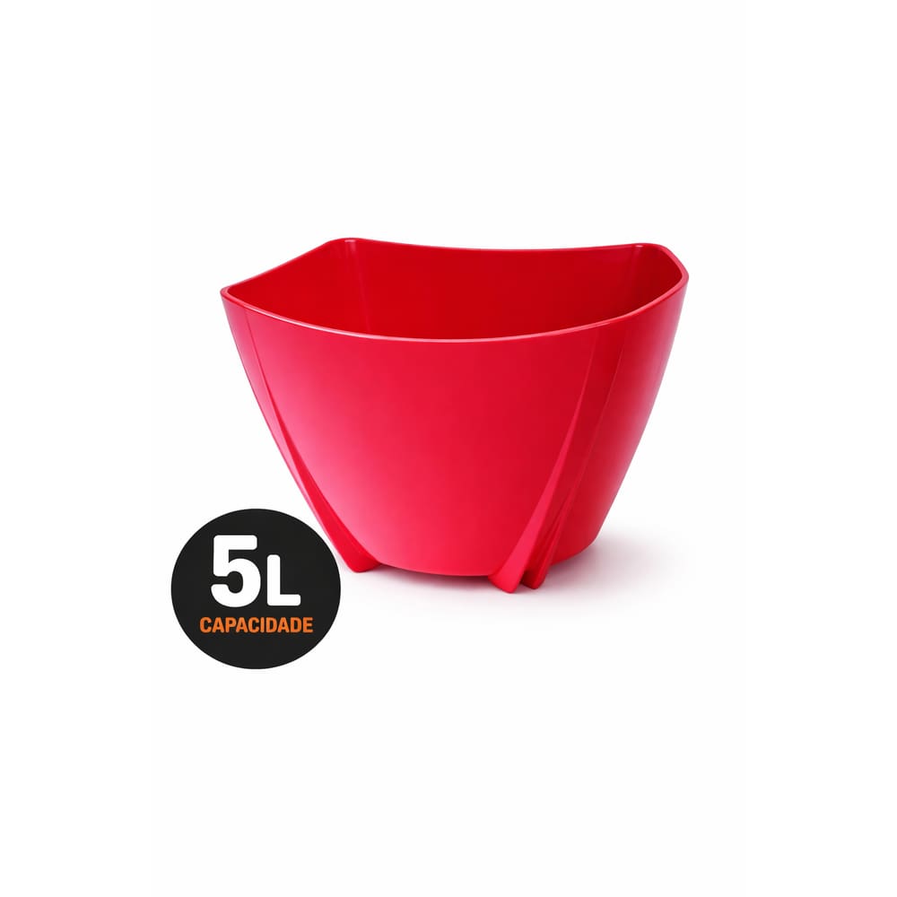 Champanheira Vermelha 5L Polipropileno Balde de Gelo Cachepô Utensílios Festa Bar Restaurante