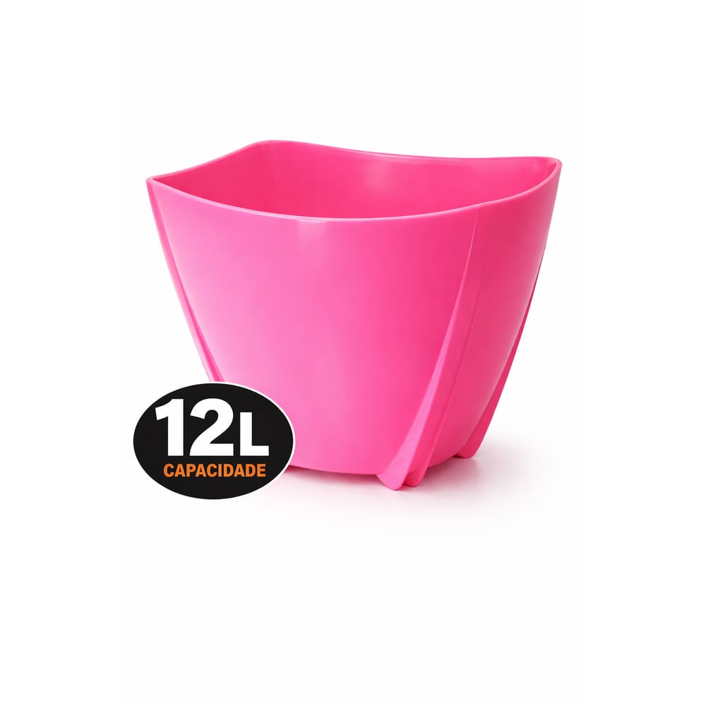 Champanheira Rosa 12L Polipropileno Balde de Gelo Cachepô Utensílios Festa Bar Restaurante
