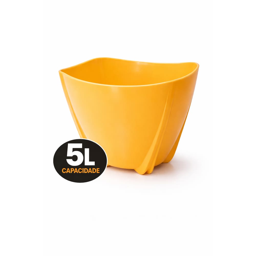 Champanheira Amarela 5L Polipropileno Balde de Gelo Cachepô Utensílios Festa Bar Restaurante