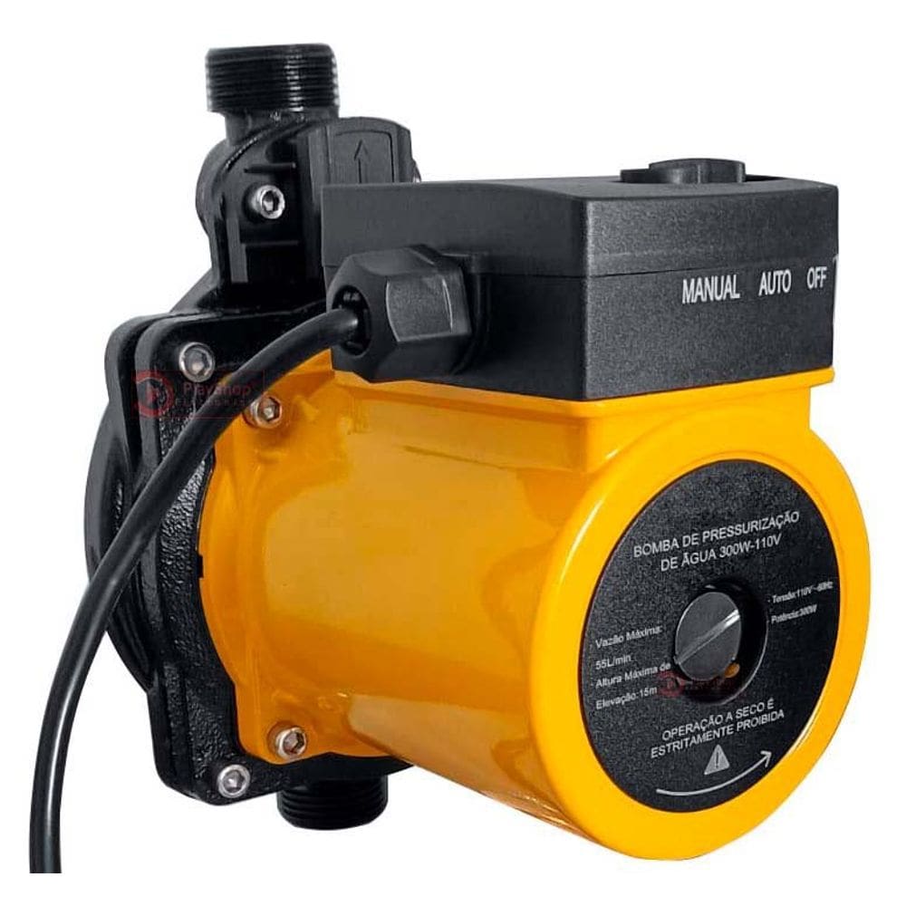 Bomba Pressurizadora 15mca 300W 3300 l/h Para 4 Pontos Agua Fria e Quente 220V - Torneira, Ducha E Chuveiro