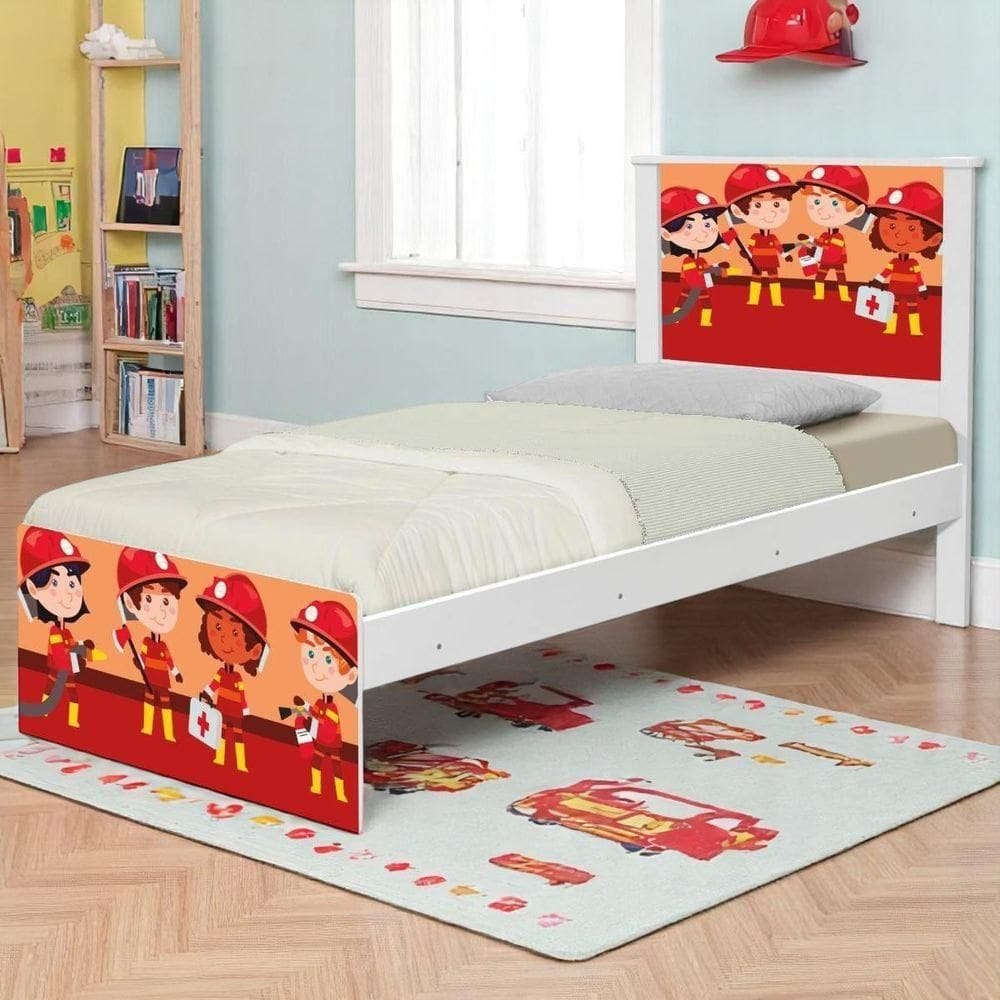 Cama Infantil Solteiro 195cm X 96cm Kmteb Bombeiros