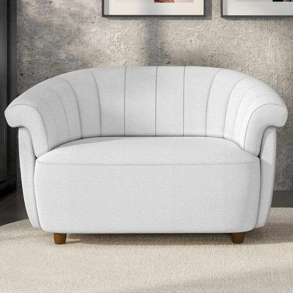 Sofá 2 Lugares 150cm Namoradeira Lykan Boucle Cru Z32 - Mpozenato