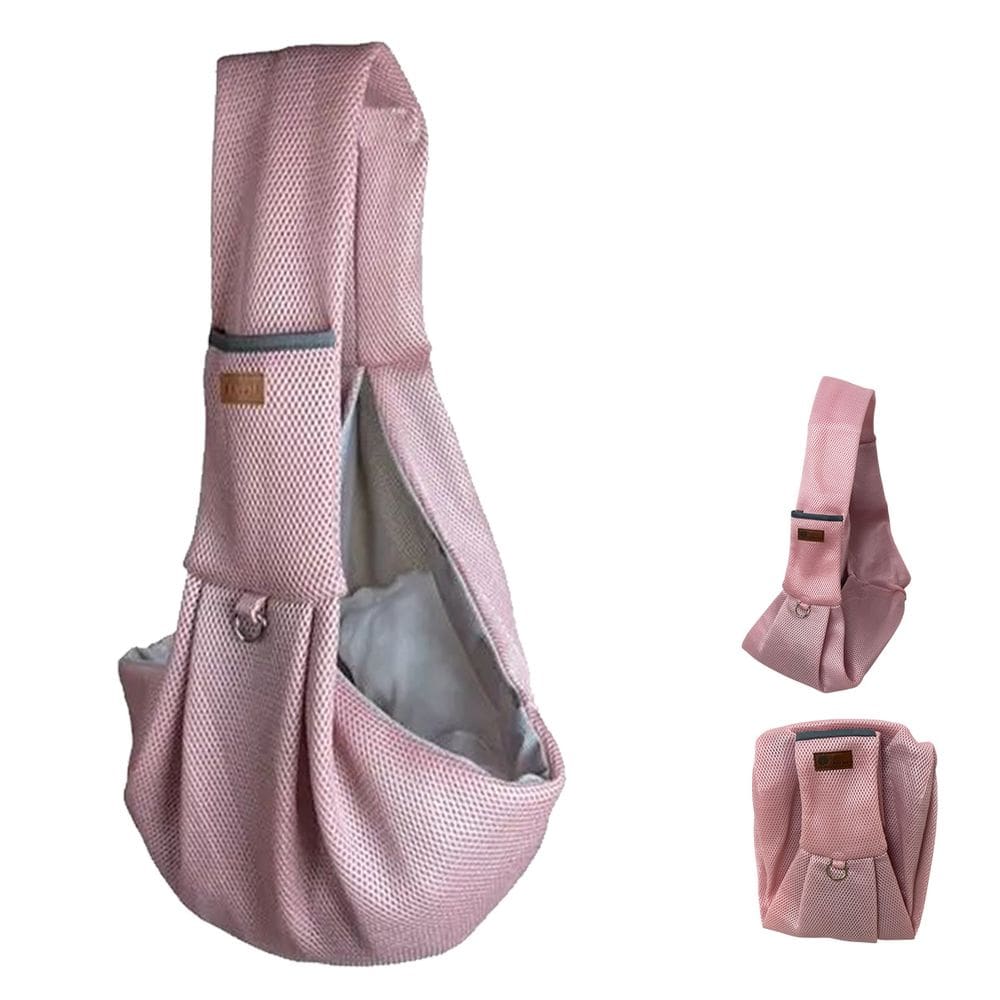 Bolsa Canguru Gato Cao Pet Transporte Animal Malha Respiravel Tira de Ombro Tecido Confortavel Resistente