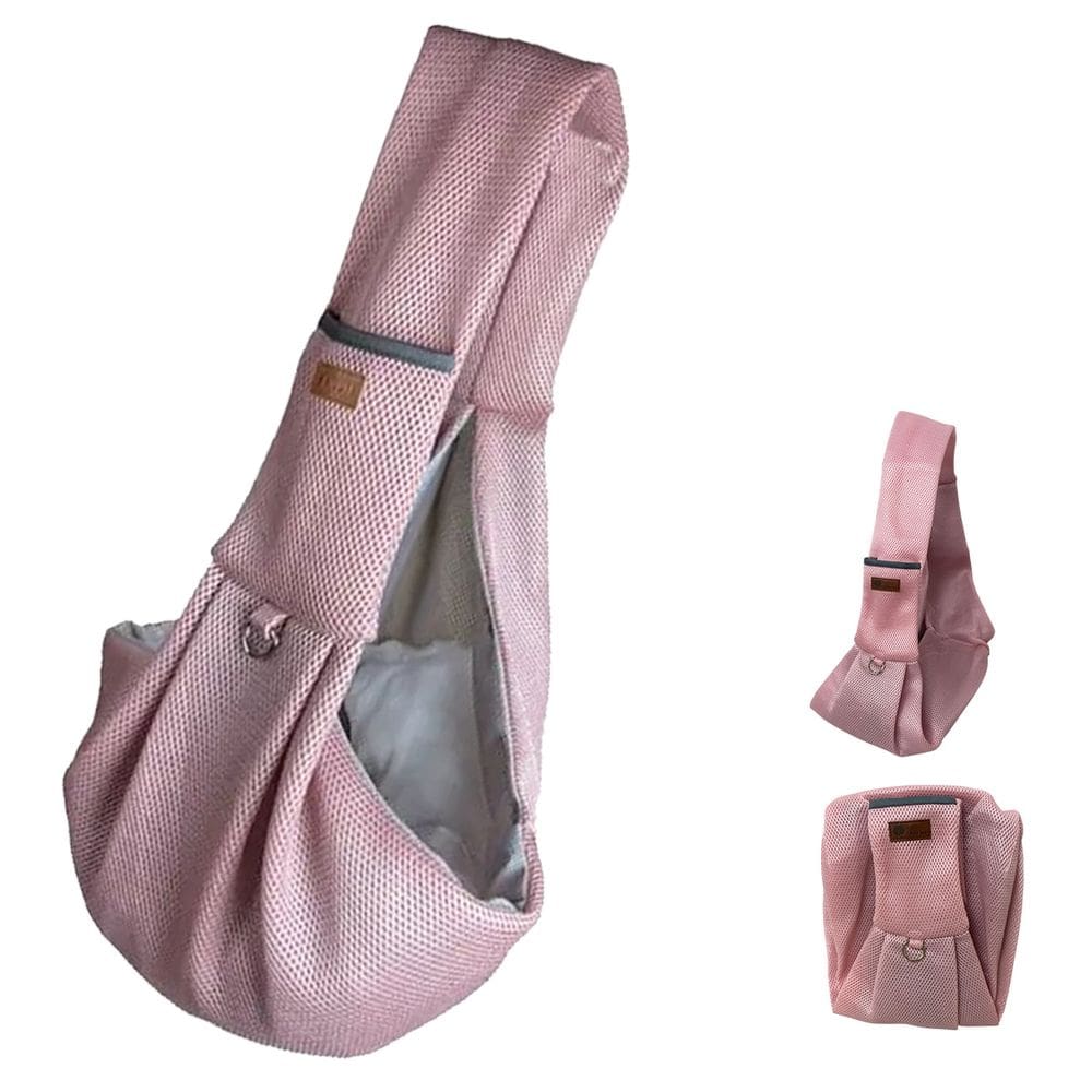 Bolsa Canguru Transporte Cachorro Gato Pet Animal Tira de Ombro Tecido Respiravel Malha Resistente Confortavel