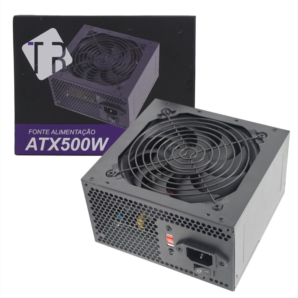 Fonte 500W Tronos TRS/500PFCA - ATX - PFC Ativo - Preto - Bivolt Automático