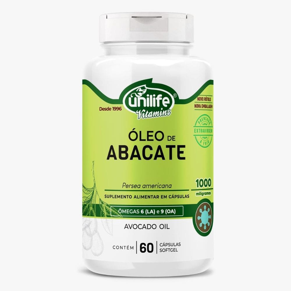 Óleo de Abacate com Ômega 6 e 9 60 cápsulas 1000mg