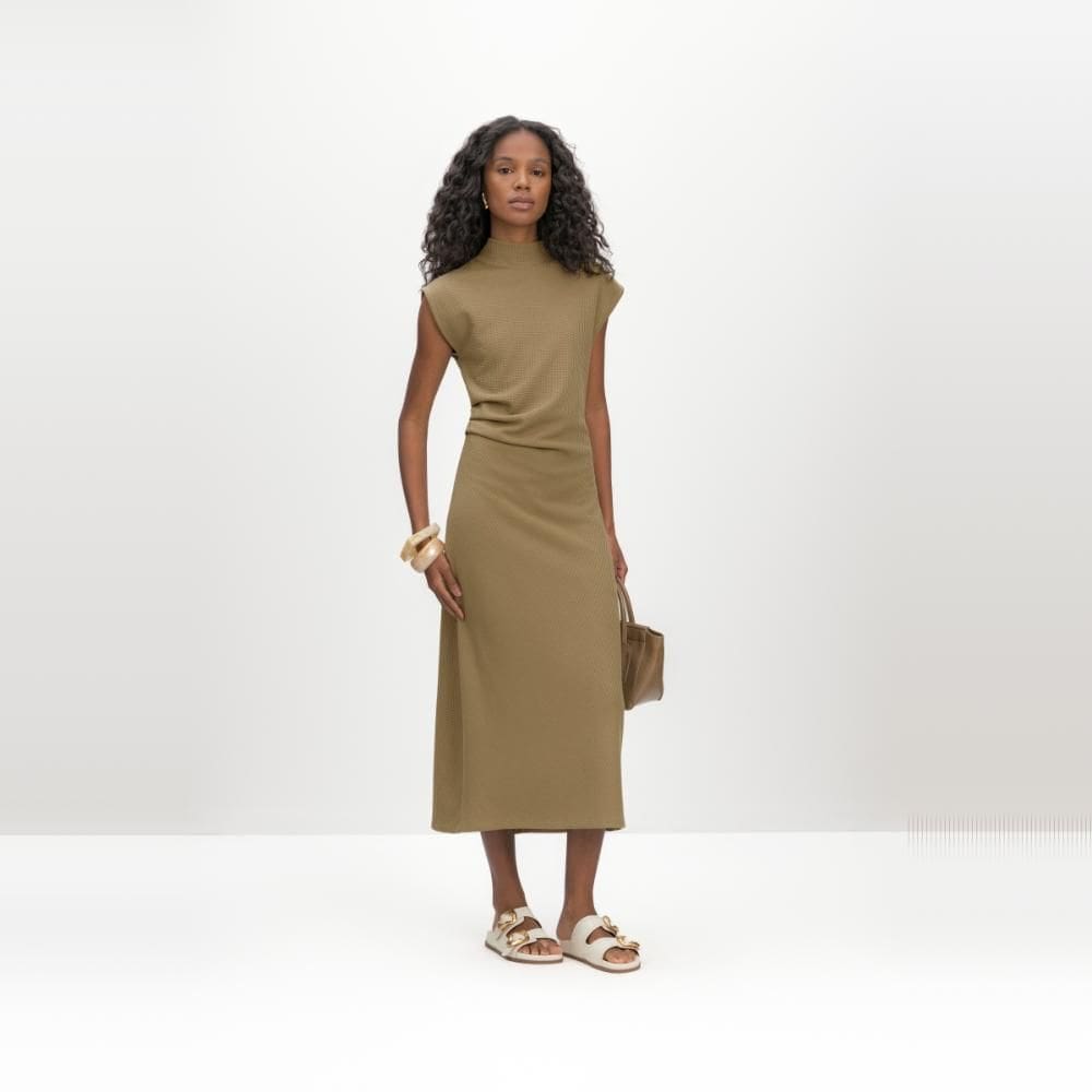 Vestido midi feminino em malha texturizada Essendi