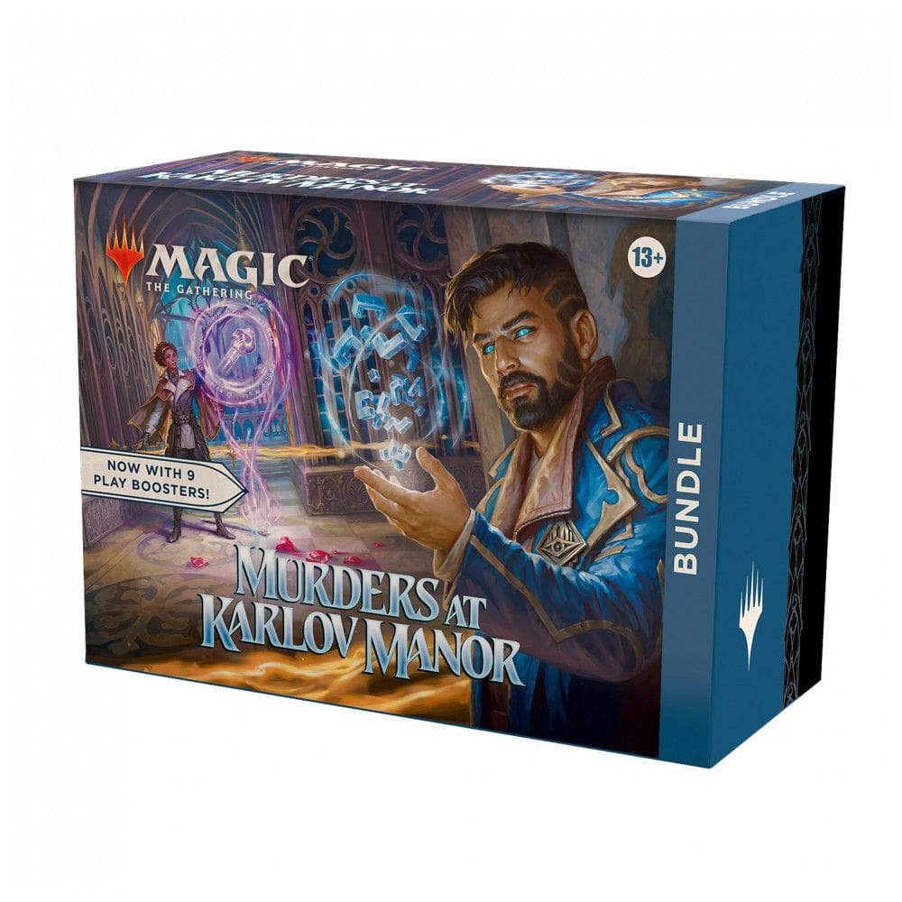 Magic The Gathering Murders at Karlov Manor Pacote com 9 Boosters de Jogo, 30 Cartas de Terreno e Acessórios