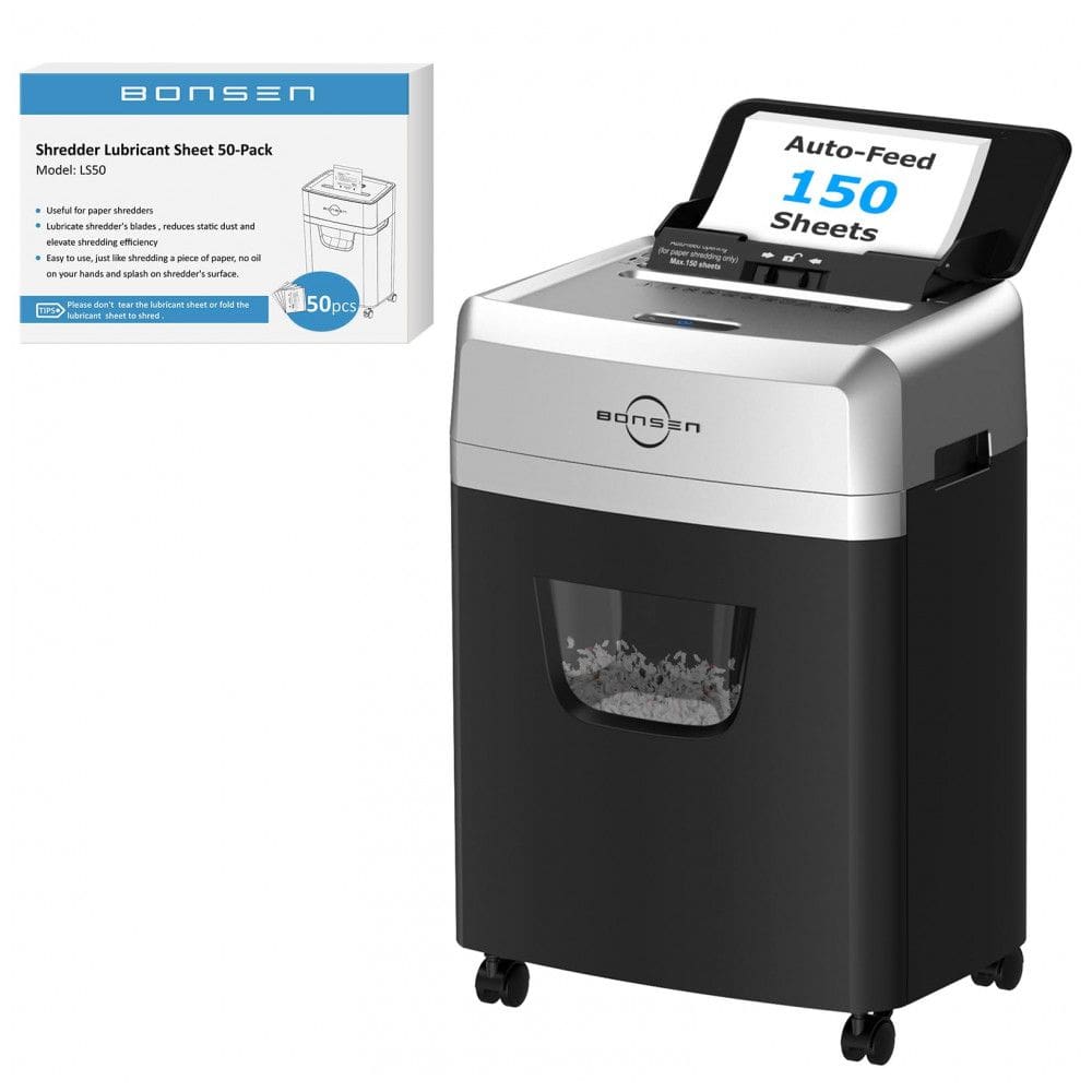 Trituradora de Papel Automática BONSEN 150 Folhas e 50 Folhas de Lubrificante