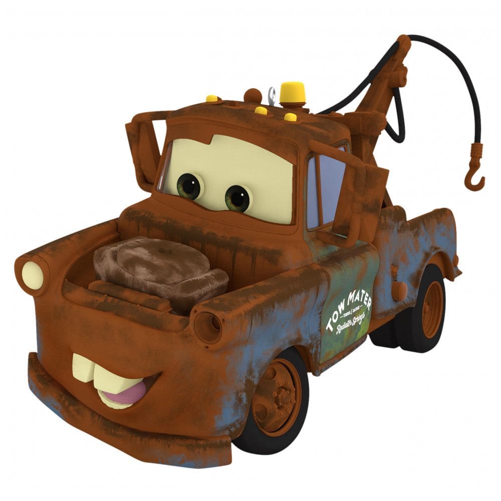 Enfeite de Natal Hallmark Keepsake 2025 Disney/Pixar Cars Mater com Som e Movimento, Plástico, 7x8x13,3 cm, Com Caixa