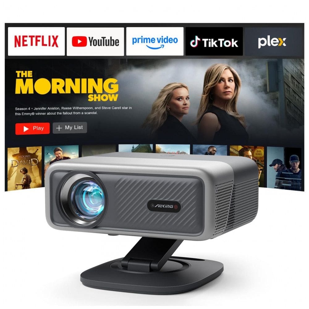 Projetor Inteligente AuKing Cinza 4K Wifi6 Bluetooth5.2 Auto Foco TOF 2500 ANSI H10