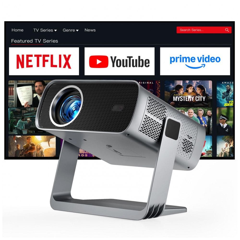 Projetor Smart XuanPad Cinza Suporte 4K Nativo 1080P Foco Automático WiFi Bluetooth Suporte 360°