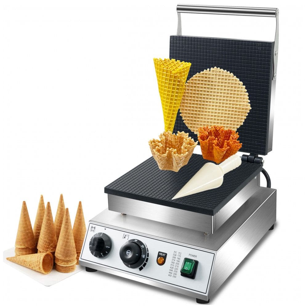 SIJIDING Máquina Elétrica de Casquinha de Sorvete, 1750W, Revestimento Antiaderente para Uso Comercial e Doméstico
