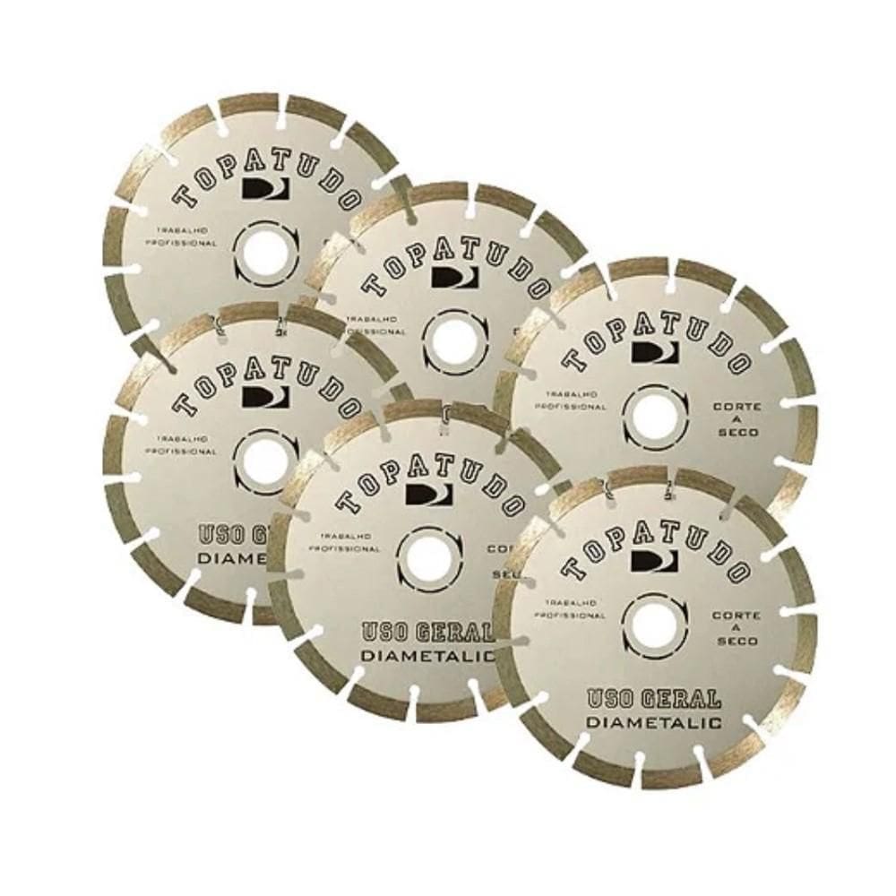 Kit 6 Disco Corte Diamantado Segmentado Topa Tudo 180Mm