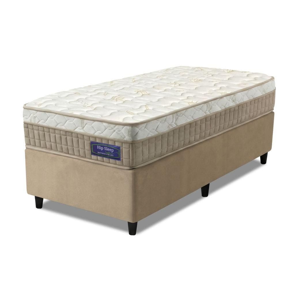 Cama Box Colchão Solteiro Molas Superlastic Euro Pillow Start 88x188x62cm Apolo Bege