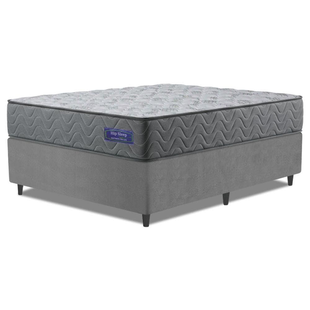 Cama Box Colchão Casal Molas Ensacadas Atlanta 138x188x60cm Cinza