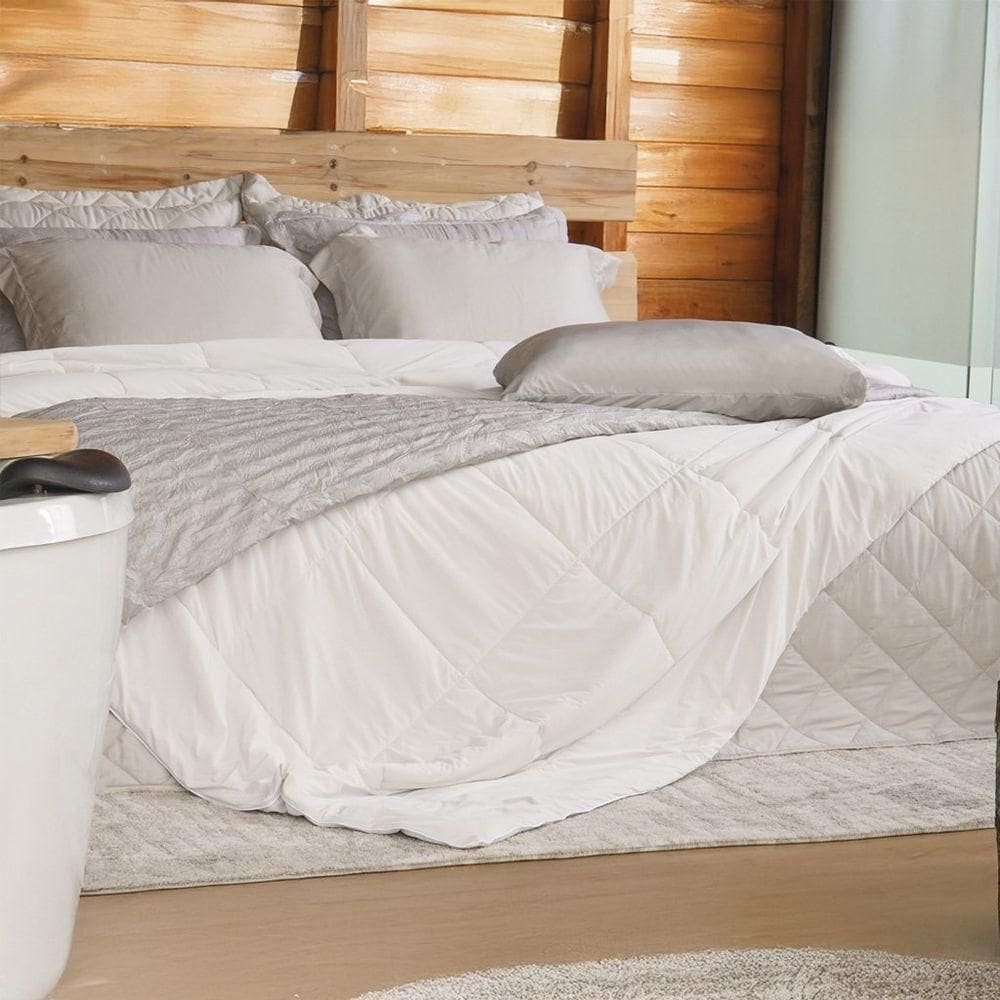 Edredom Termofresh King 100% Poliéster Microfibra Toque Gelado Branco