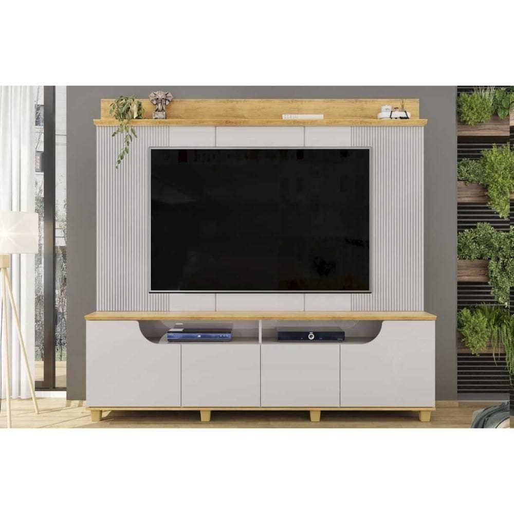 Rack com Painel para TV Até 75” 199CM MDF MDP Bali Cedro
