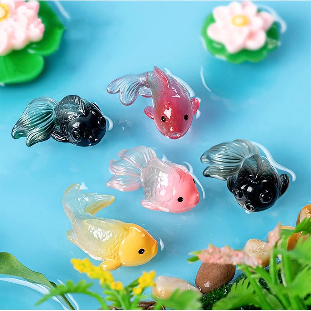 Estatuetas MAOMIA em miniatura de resina de peixe Koi, 40 unidades para jardim