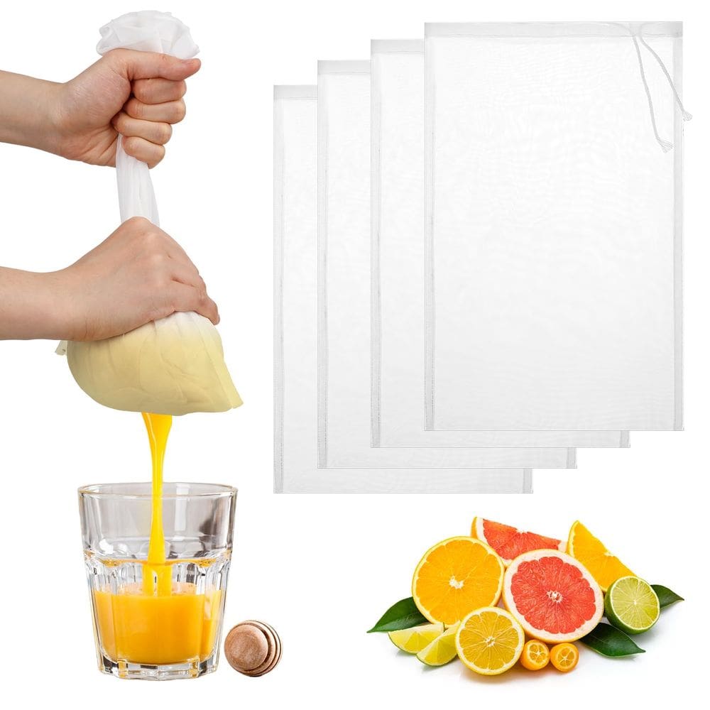 Saco de leite de nozes QFWDFCTrenz, tecido de nylon de 30 x 20 cm, 200 malhas, pacote com 4