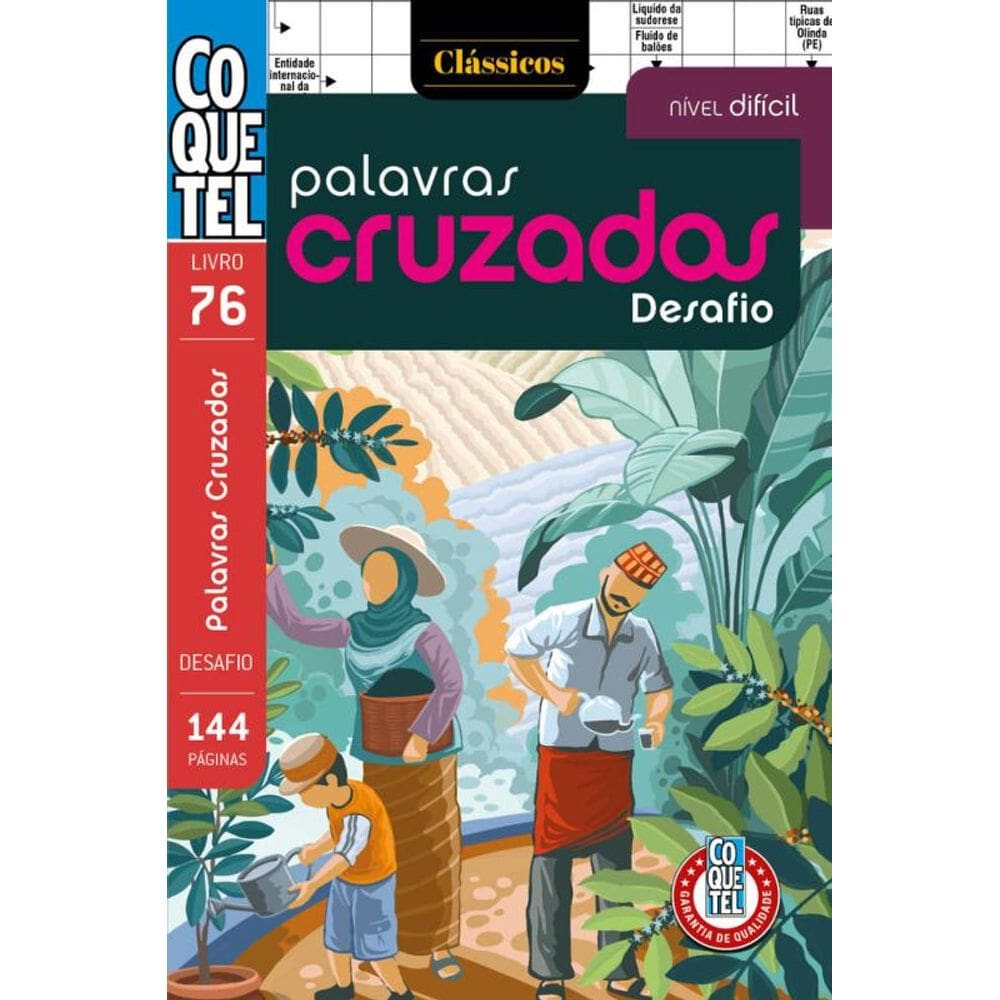 Livro Coquetel Palavras Cruzadas Difícil 76 S/P