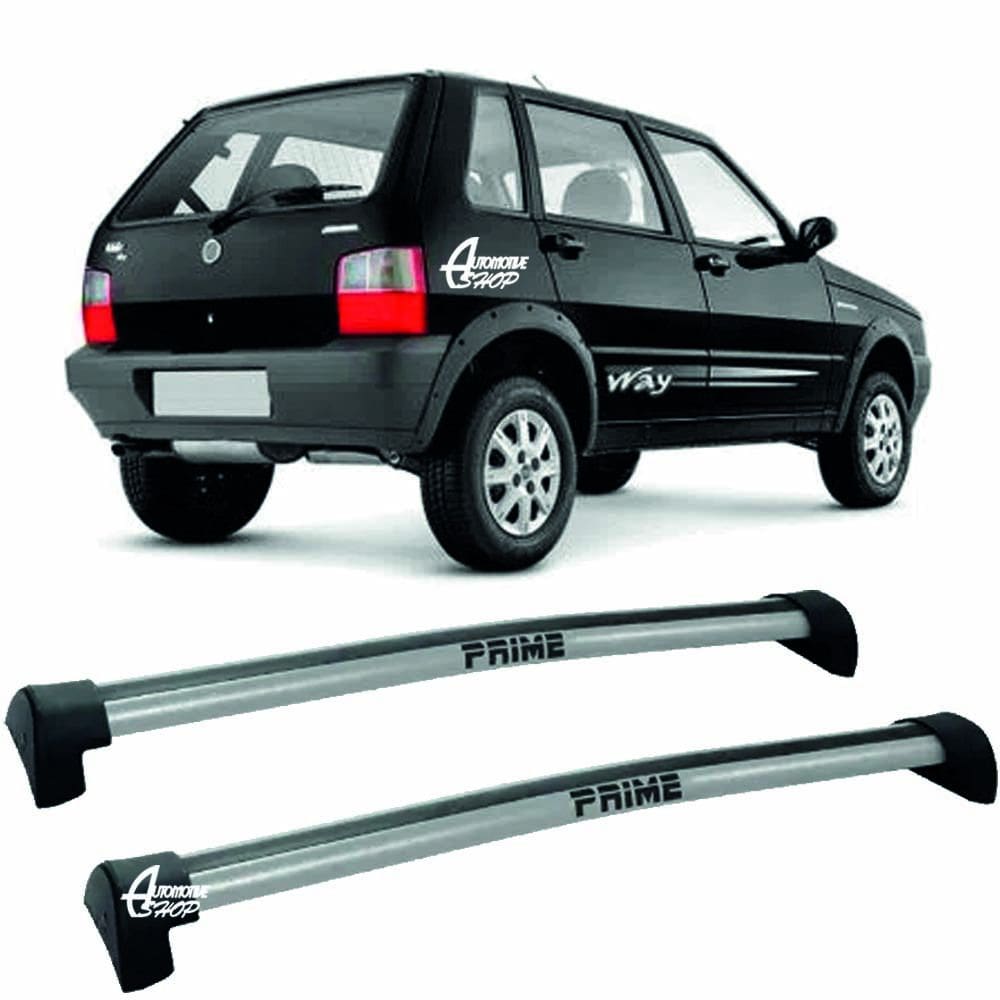 Rack Teto Aluminio Prime Fiat Uno Way 2pts 01-14 Prata PR002