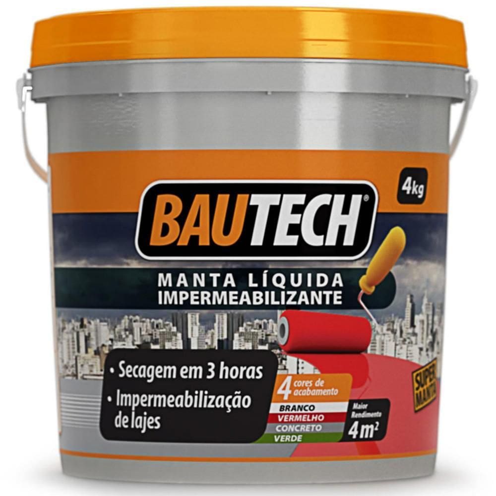 Manta Líquida Impermeabilizante Cinza para Concreto 4 Kilos - 48 - BAUTECH