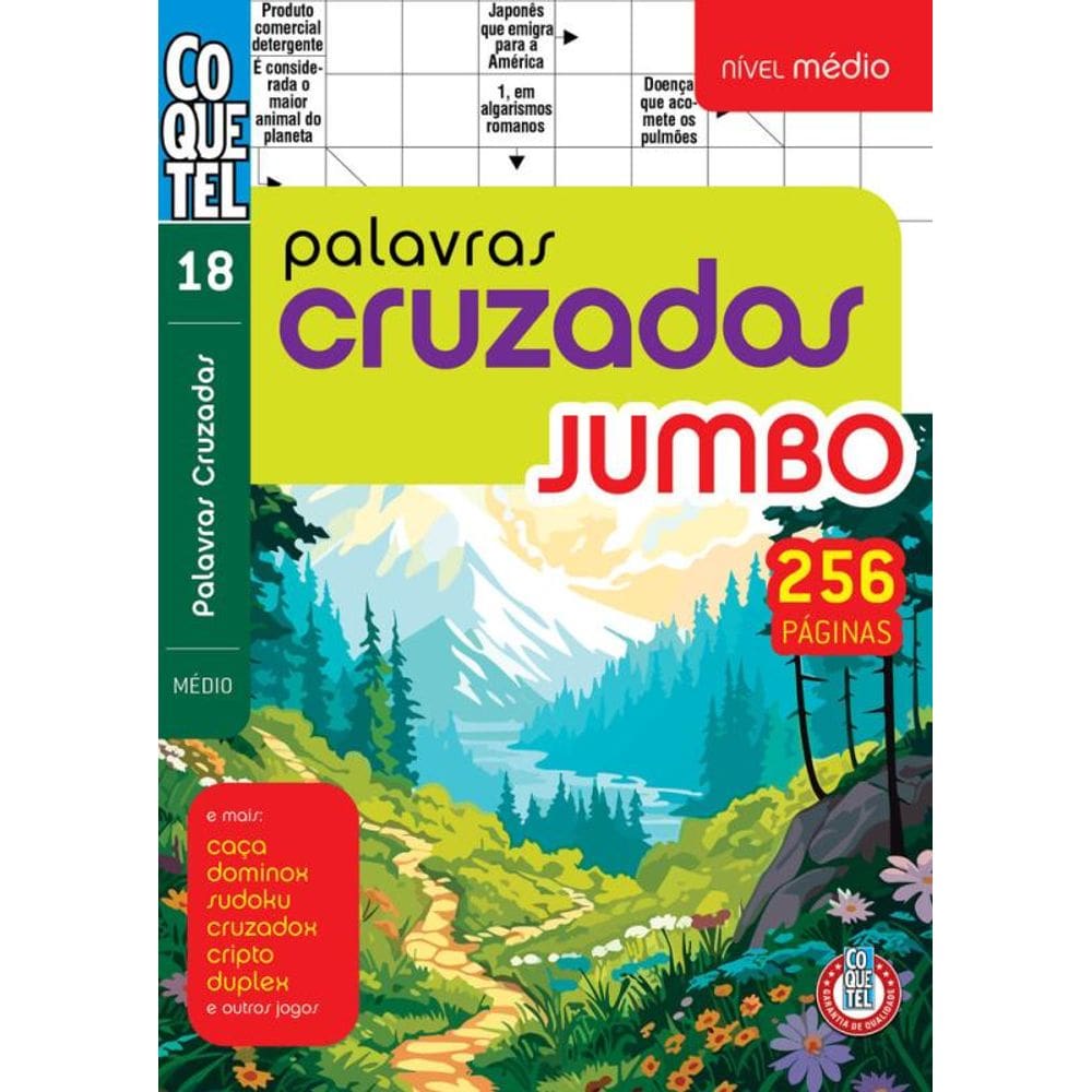 Livro Coquetel Jumbo Palavras Cruzadas Médio 18 S/P
