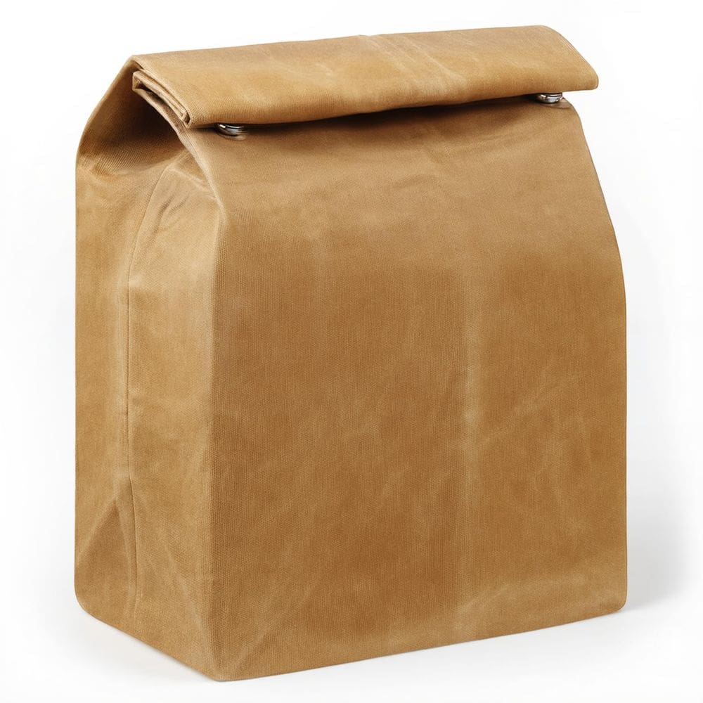 Bolsa Térmica Alrhso em Lona Encerada Marrom 28x20x3 cm