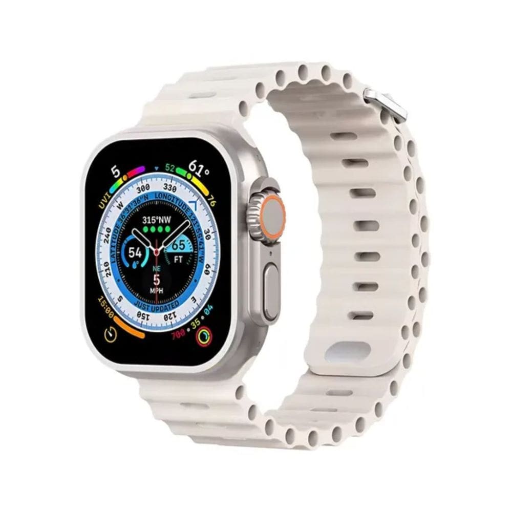 Relógio Smartwatch Cu10 Ultra 49mm + 2 Pulseiras Prata
