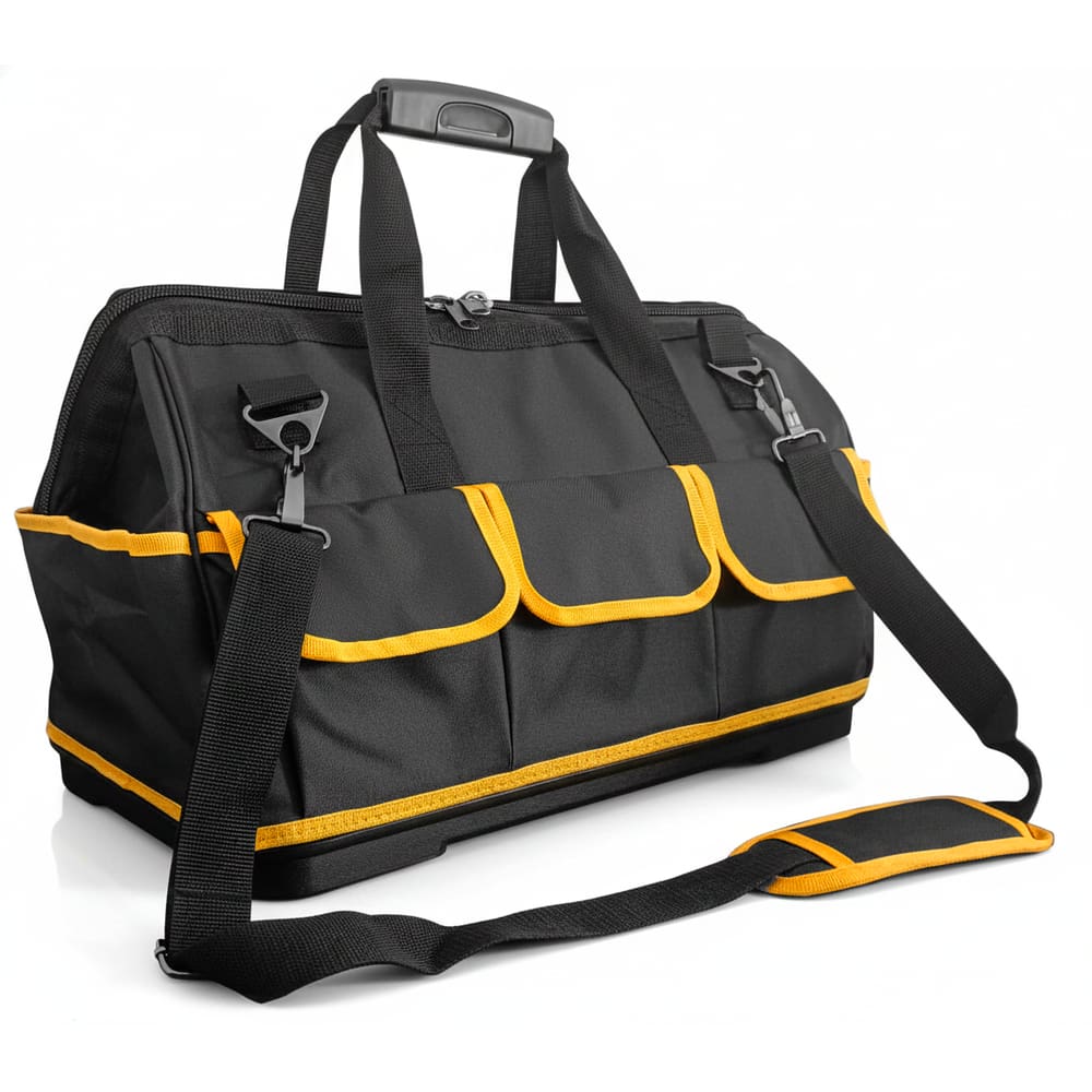 Bolsa Ferramentas Mala Grande 20 Polegadas Oxford Reforçada Resistente Fundo Rígido Eletricista 14 Bolsos Com Alça