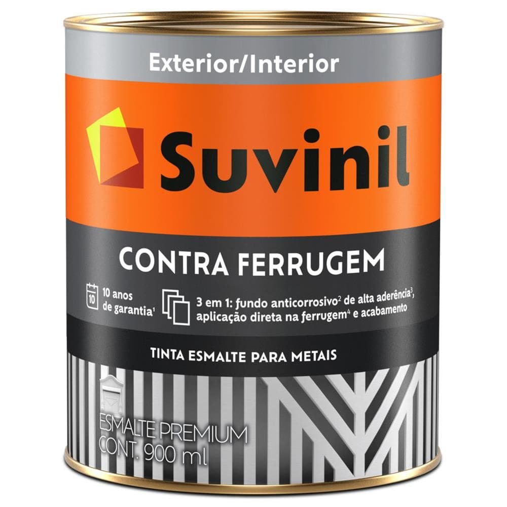Tinta Esmalte Brilhante Contra Ferrugem 900ml Cinza Escuro - 50581372 - SUVINIL