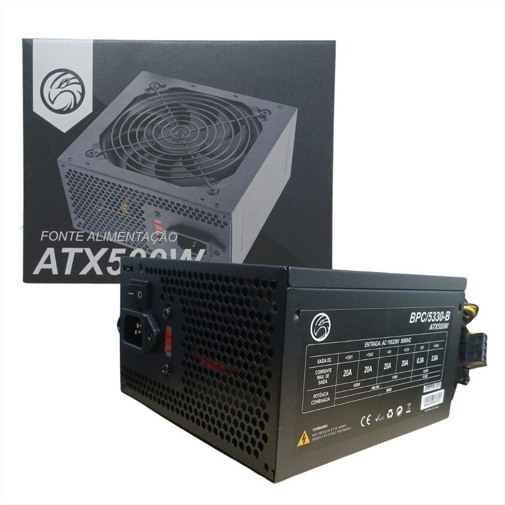 Fonte 500W Brazil PC BPC/5330-B - ATX - Preto - Bivolt