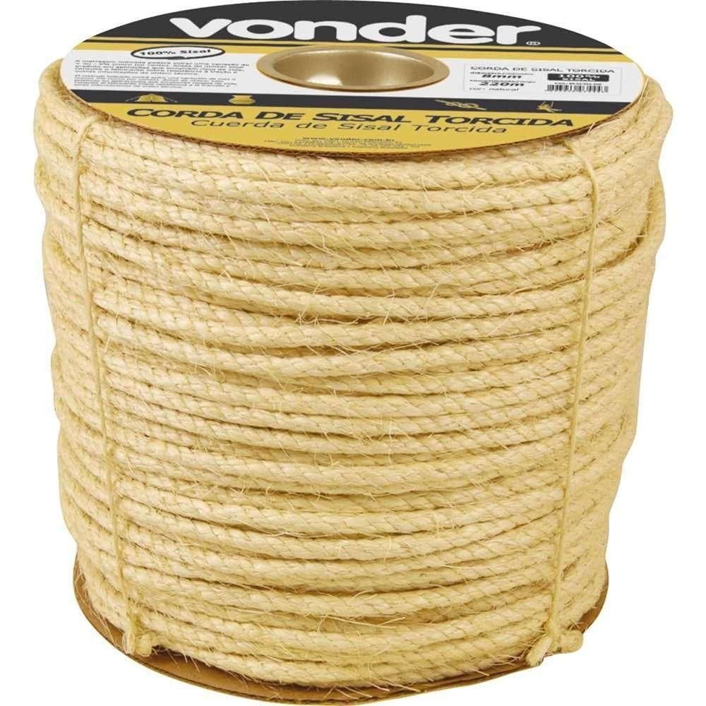 Corda De Sisal 8 Mm X 220 M, 3 Pernas, Vonder