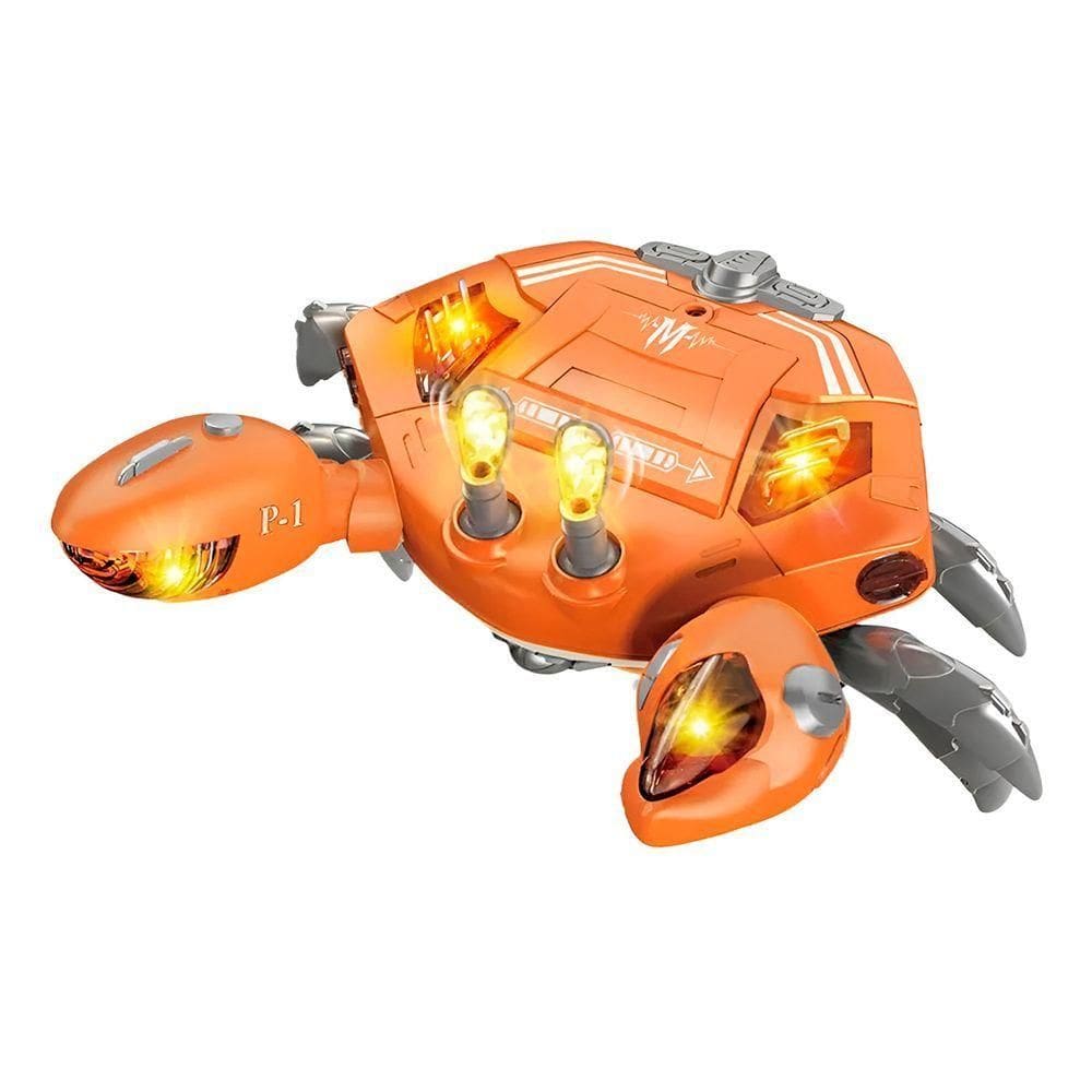 Caranguejo Interativo Com Luz, Som E Movimento – Brinquedo Educativo Para Bebês - Laranja