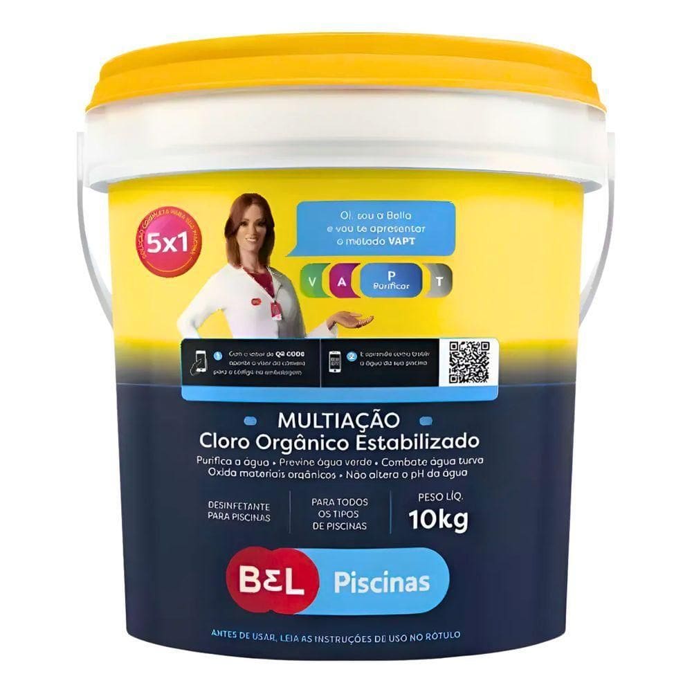 Cloro Orgânico Estabilizado Multiação Bel Piscinas 10kg