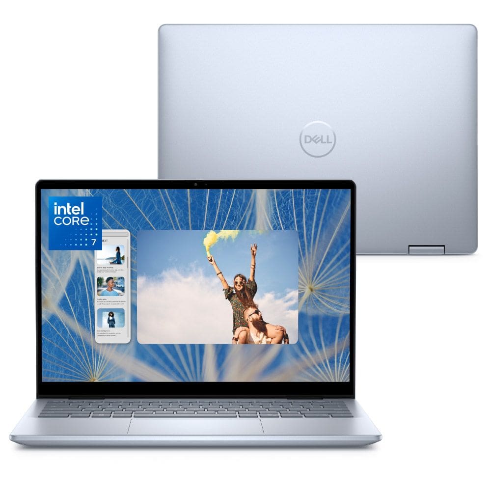 Notebook 2 em 1 Dell Inspiron 2IN1-I1300-M35 14” FHD+ Touch Intel® Core™ 7 150U 16GB 512GB SSD Windows 11 Prata Gelo
