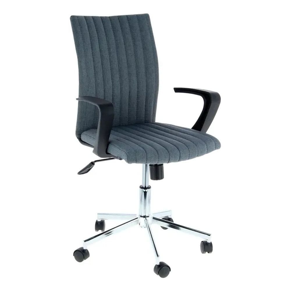 Cadeira Escritorio Estofada Cinza Waves Giratoria - Vintage Cinza