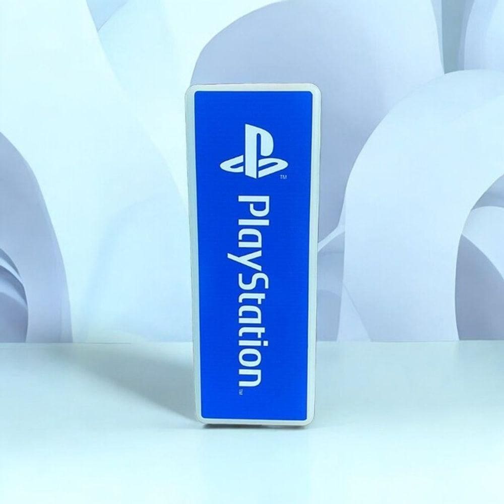 Luminária Vertical Logo Azul Decoração Setup