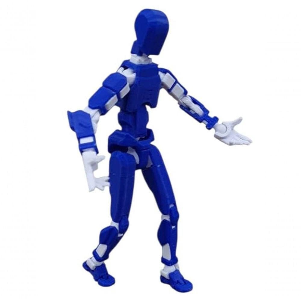 Boneco Desmontado Dummy 14 Cm Articulado 3d Azul/branco
