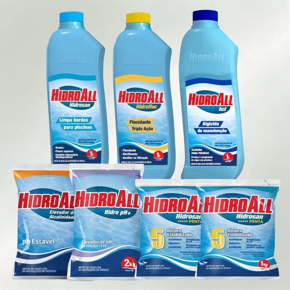 Kit Para Tratamento Da Piscina Hidroall - àgua Limpa E Cristalina