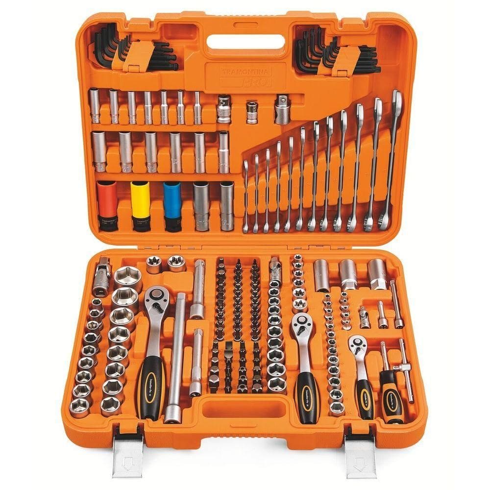 Kit De Ferramentas 176 Peças Tramontina Pro Aço Crv E Molib