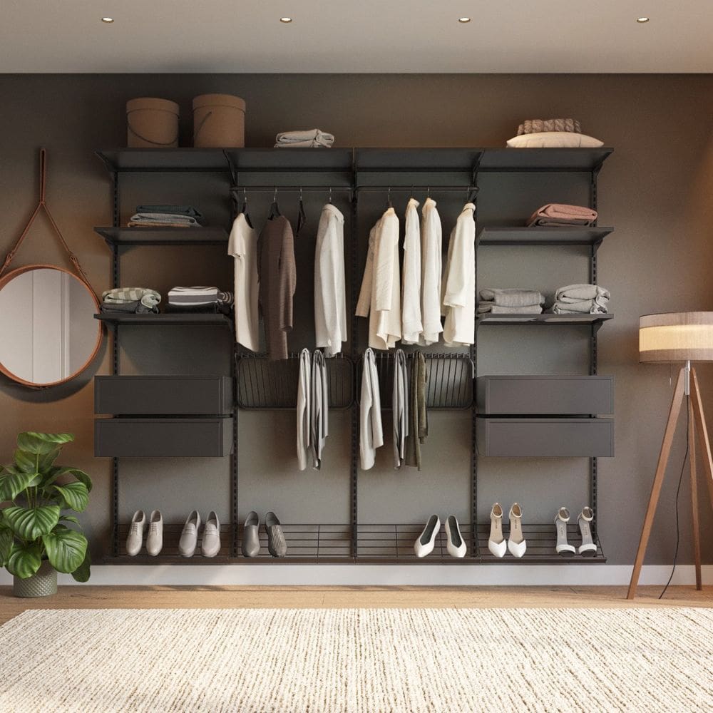Closet Aberto Modulado para Casal 245cm Eminence Preto