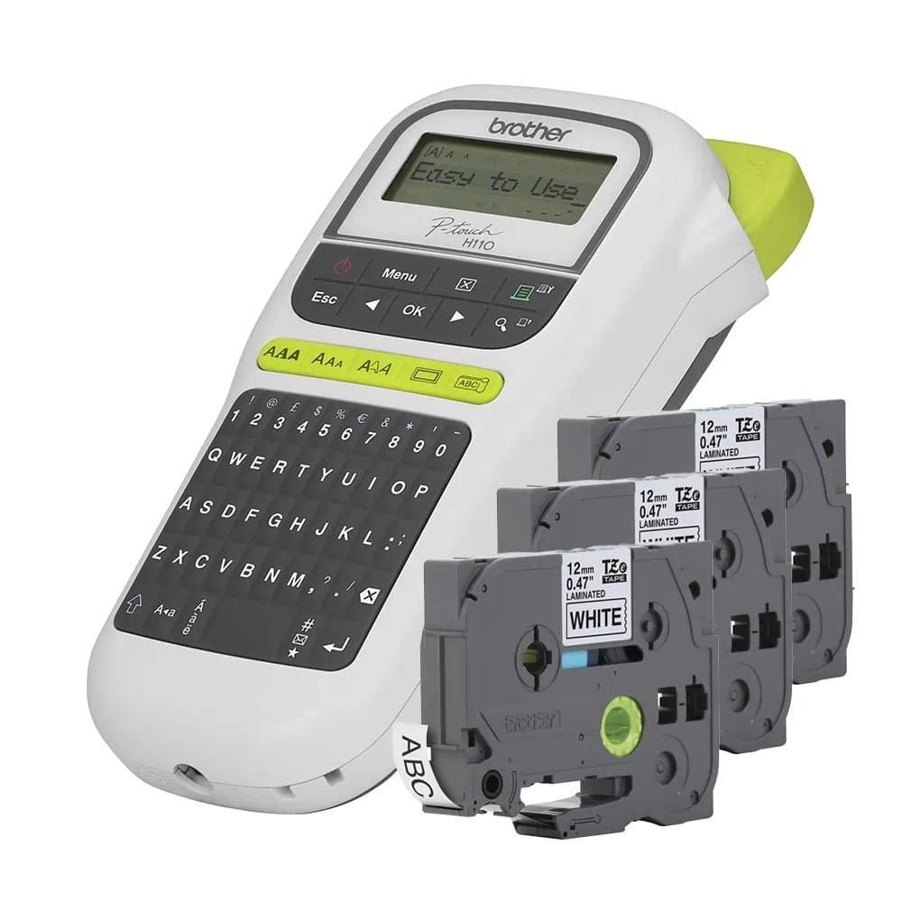 Rotulador Eletrônico P-Touch com 3 fitas TZe231, PT-H110PB