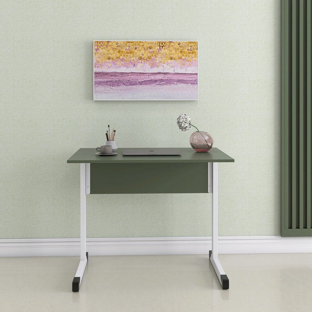 Mesa de Escritório Reta 90cm com Pé Tubular em Aço