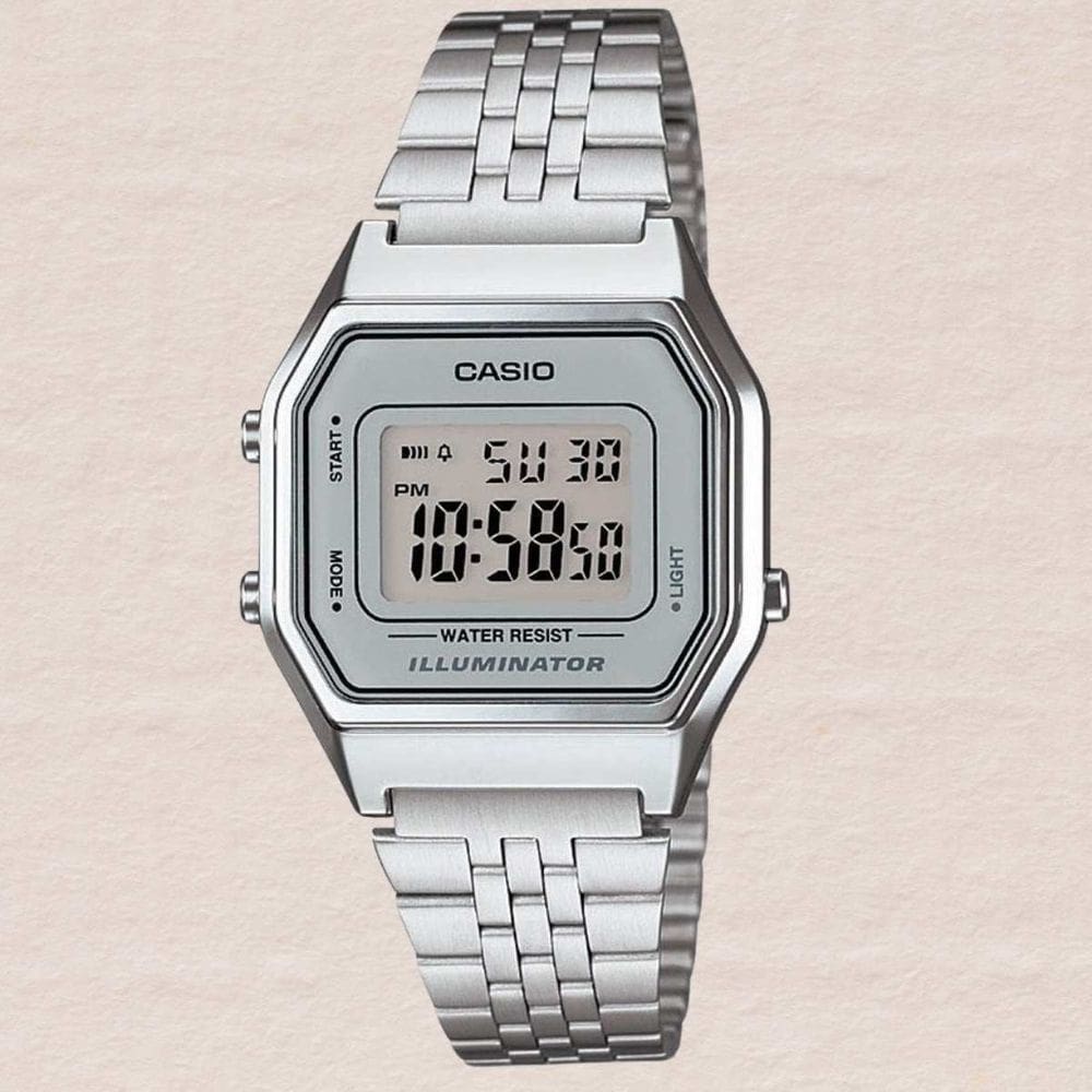 Relógio Casio Unissex Digital Vintage Prata LA680WA-7DF