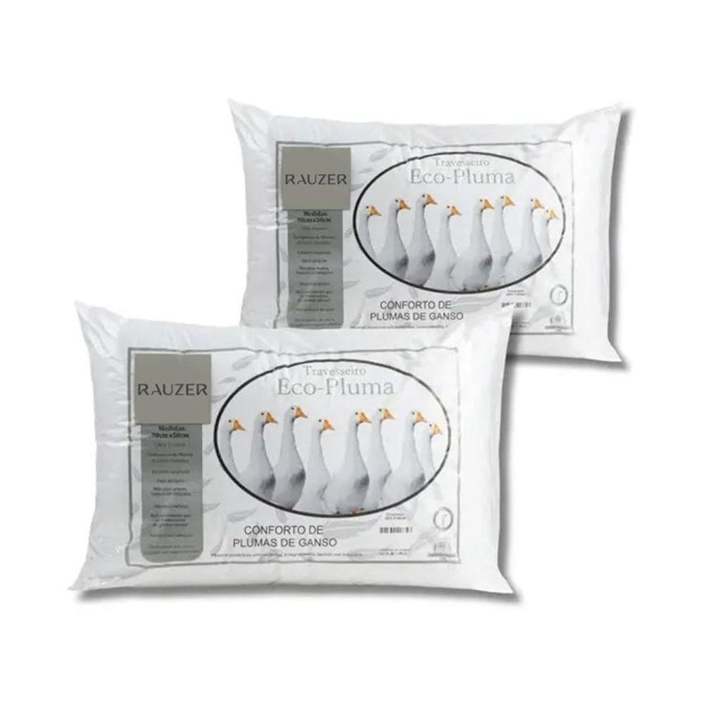 Kit 2 Travesseiros TPG2XETX 70x50CM Tradicional 100% Poliéster Médio Branco