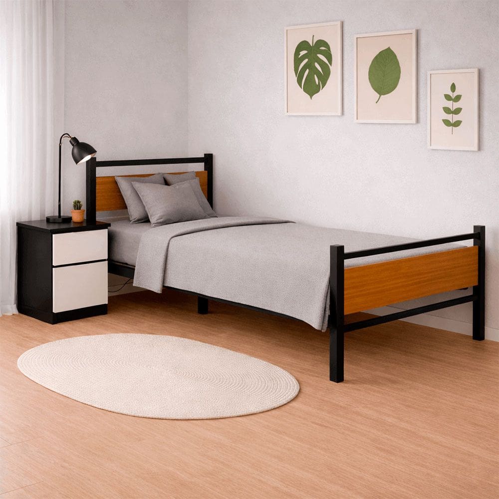 Cama Juvenil Solteiro Lilly Com Colchao Solteiro 88cm Espuma D20 KLM Moveis