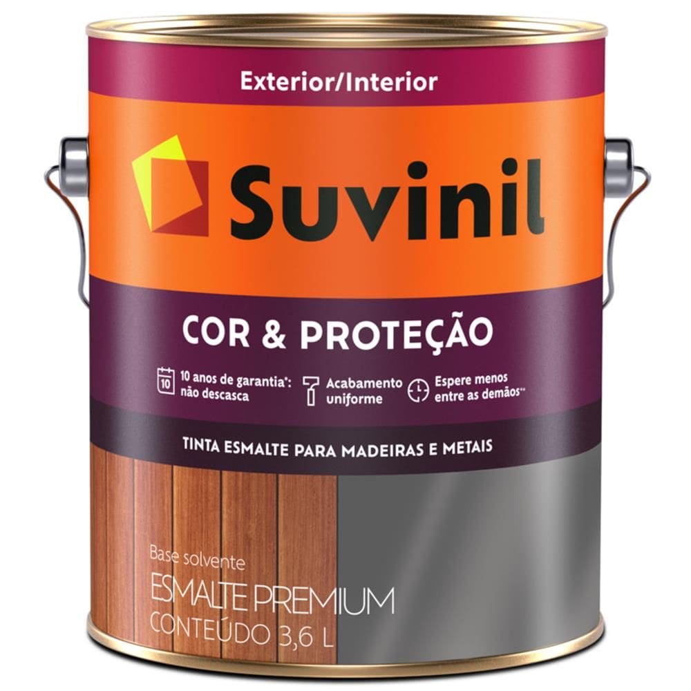 Tinta Esmalte Sintético Cor e Proteção Fosco para Madeira e Metal 3,6 Litros Verde Escolar - 53403951 - SUVINIL